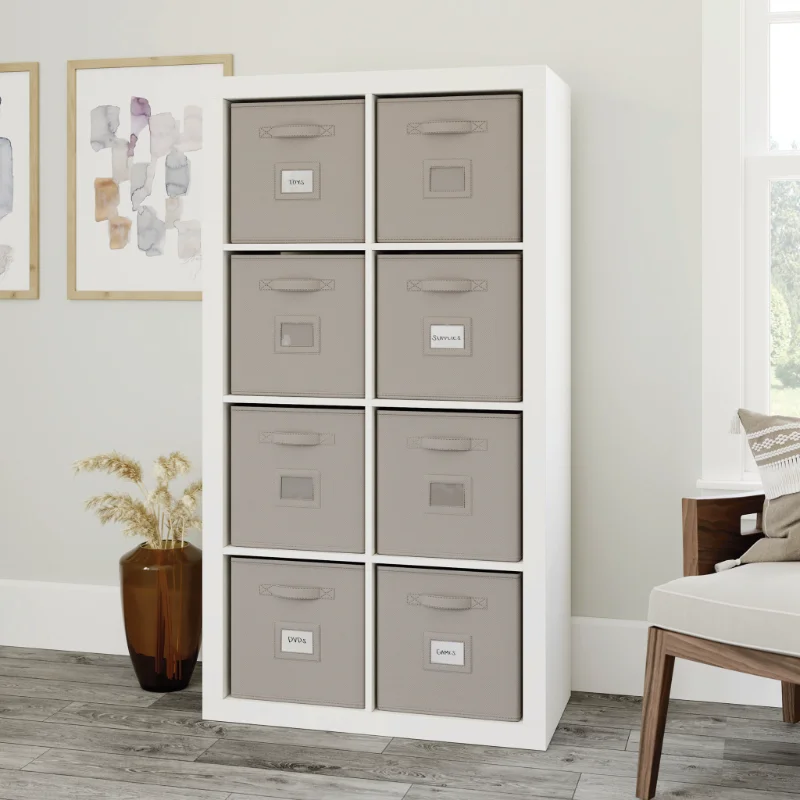 Sauder Stow-away Cube Storage 8-Cube Organizer with Fabric Bins, White Finish
Sauder Stow-away Cube Storage 8-Cube Organizer with Fabric Bins, White Finish