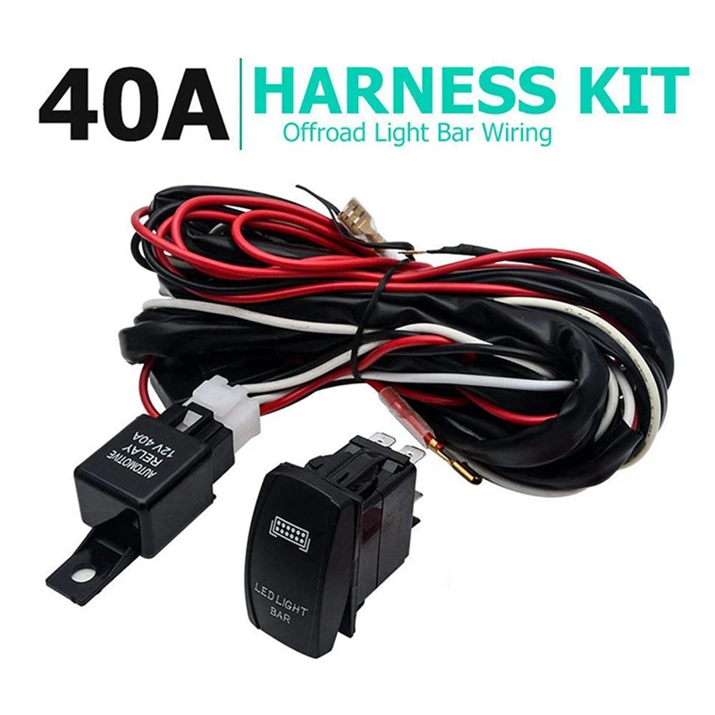 Universal 12V LED Work Light Bar Rocker Switch Wiring Harness 40A Relay Fuse Kit for Car Truck Motorcycle
Universal 12V LED Work Light Bar Rocker Switch Wiring Harness 40A Relay Fuse Kit for Car Truck Motorcycle