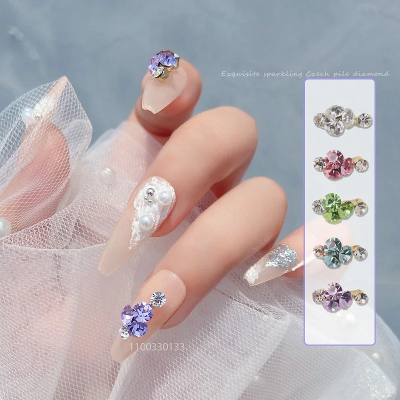 20PC Ring Holder Style Nail Pile Rhinestones Mint Green Purple Stereo Charm Nail Tips French Belt Alloy for Acrylictip Ornaments
20PC Ring Holder Style Nail Pile Rhinestones Mint Green Purple Stereo Charm Nail Tips French Belt Alloy for Acrylictip Ornaments