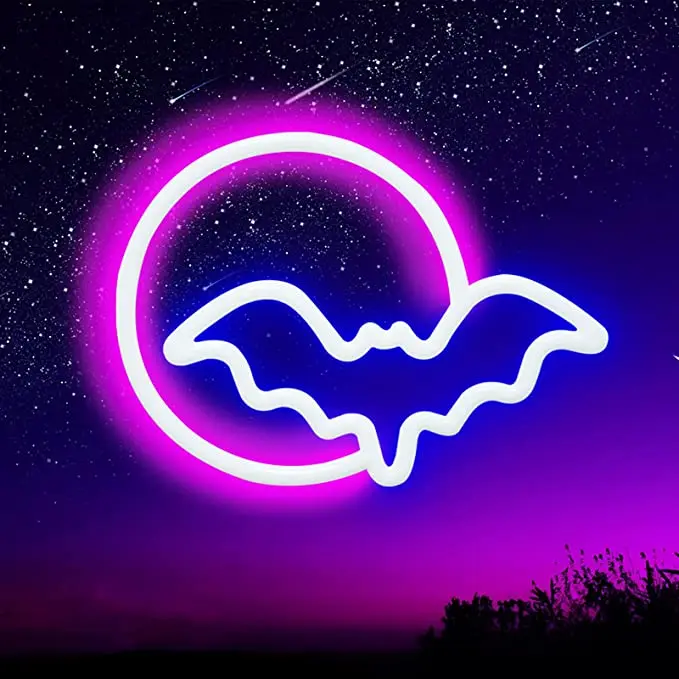 Wanxing Neon Signs Moon and Bat LED Neon Lights for Wall Decor Bedroom Kids Gift Living Room Party Christmas Halloween
Wanxing Neon Signs Moon and Bat LED Neon Lights for Wall Decor Bedroom Kids Gift Living Room Party Christmas Halloween