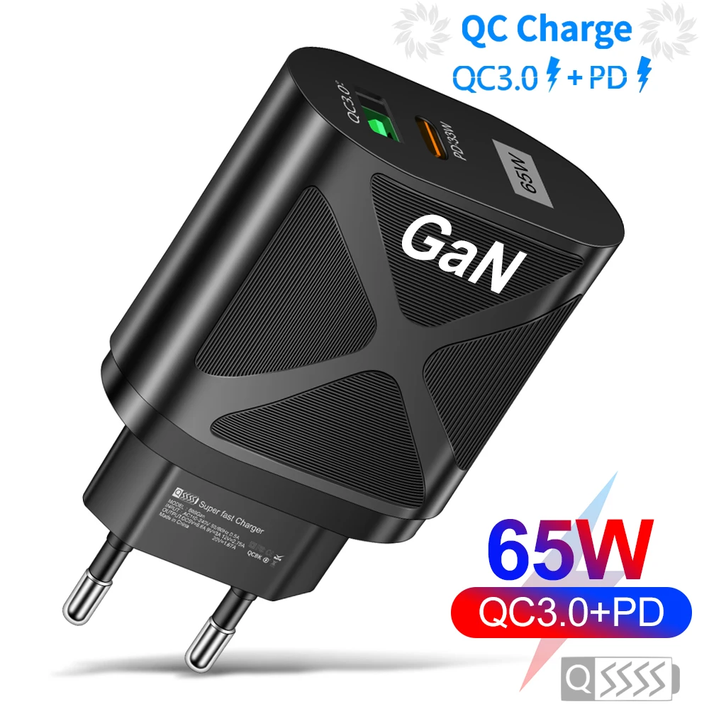 65W USB GaN Charger Type C PD Fast Charging for iPhone 13 12 Pro iPad Mobile Phone Quick Charger QC 3.0 4.0 Wall Adapter Plug
65W USB GaN Charger Type C PD Fast Charging for iPhone 13 12 Pro iPad Mobile Phone Quick Charger QC 3.0 4.0 Wall Adapter Plug