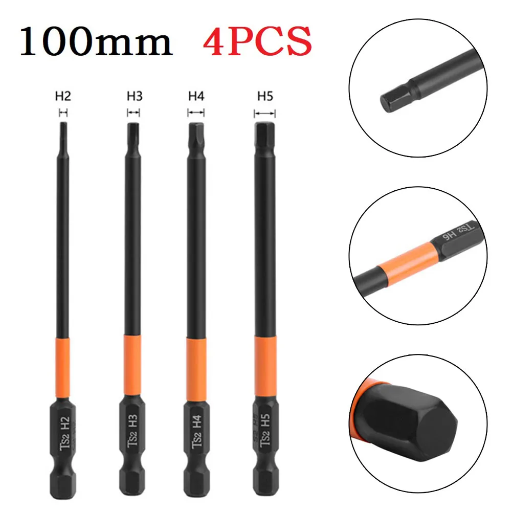 4pcs Hex Screwdriver Bits H2-H5 100mm Alloy Steel For Cord/cordless Drills Impact Wrenches Electric Screwdrivers Hand Tools
4pcs Hex Screwdriver Bits H2-H5 100mm Alloy Steel For Cord/cordless Drills Impact Wrenches Electric Screwdrivers Hand Tools