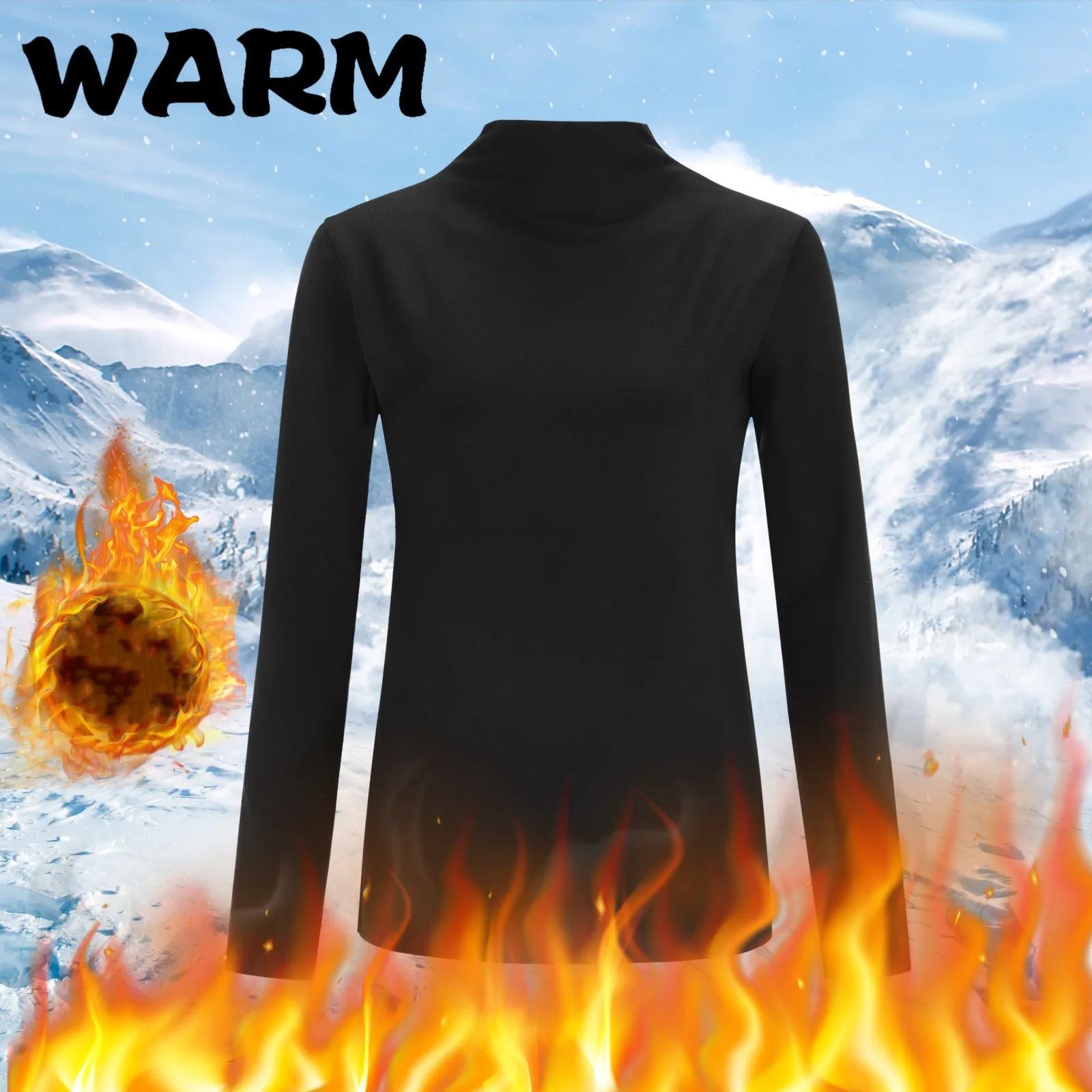 Ladies Winter Top High-Necked Long-Sleeved Plus Velvet Solid T-shirts Non-Marking Heating Thermal Underwear Bottoming Shirts
Ladies Winter Top High-Necked Long-Sleeved Plus Velvet Solid T-shirts Non-Marking Heating Thermal Underwear Bottoming Shirts