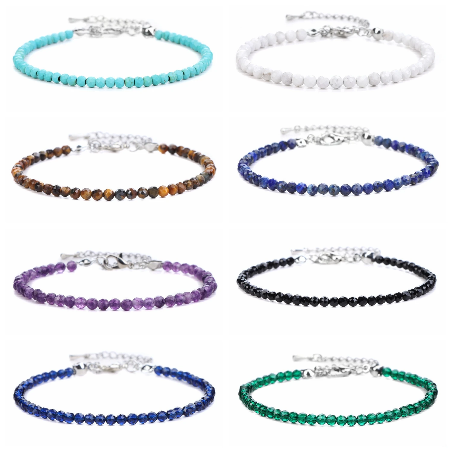 3mm Natural Genuine Stone Faceted Bead Bracelet for Women Men Girl Adjustable Handmade Gemstone Crystal Bangle Chakra Jewelry
3mm Natural Genuine Stone Faceted Bead Bracelet for Women Men Girl Adjustable Handmade Gemstone Crystal Bangle Chakra Jewelry