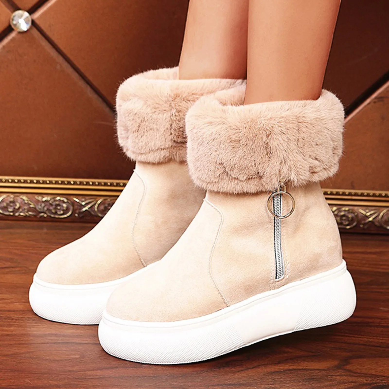 Fashion Women's Boots Fashion Winter Casual Snow Shoes Outdoor Breathable Zipper Wedges Thermal Boots Female Shoes Plus Size
Fashion Women's Boots Fashion Winter Casual Snow Shoes Outdoor Breathable Zipper Wedges Thermal Boots Female Shoes Plus Size
