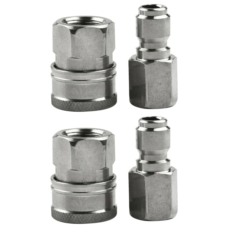 2 Sets Stainless Steel Pressure Washer Adapter Set NPT 3/8 Female Male Quick Connect
2 Sets Stainless Steel Pressure Washer Adapter Set NPT 3/8 Female Male Quick Connect