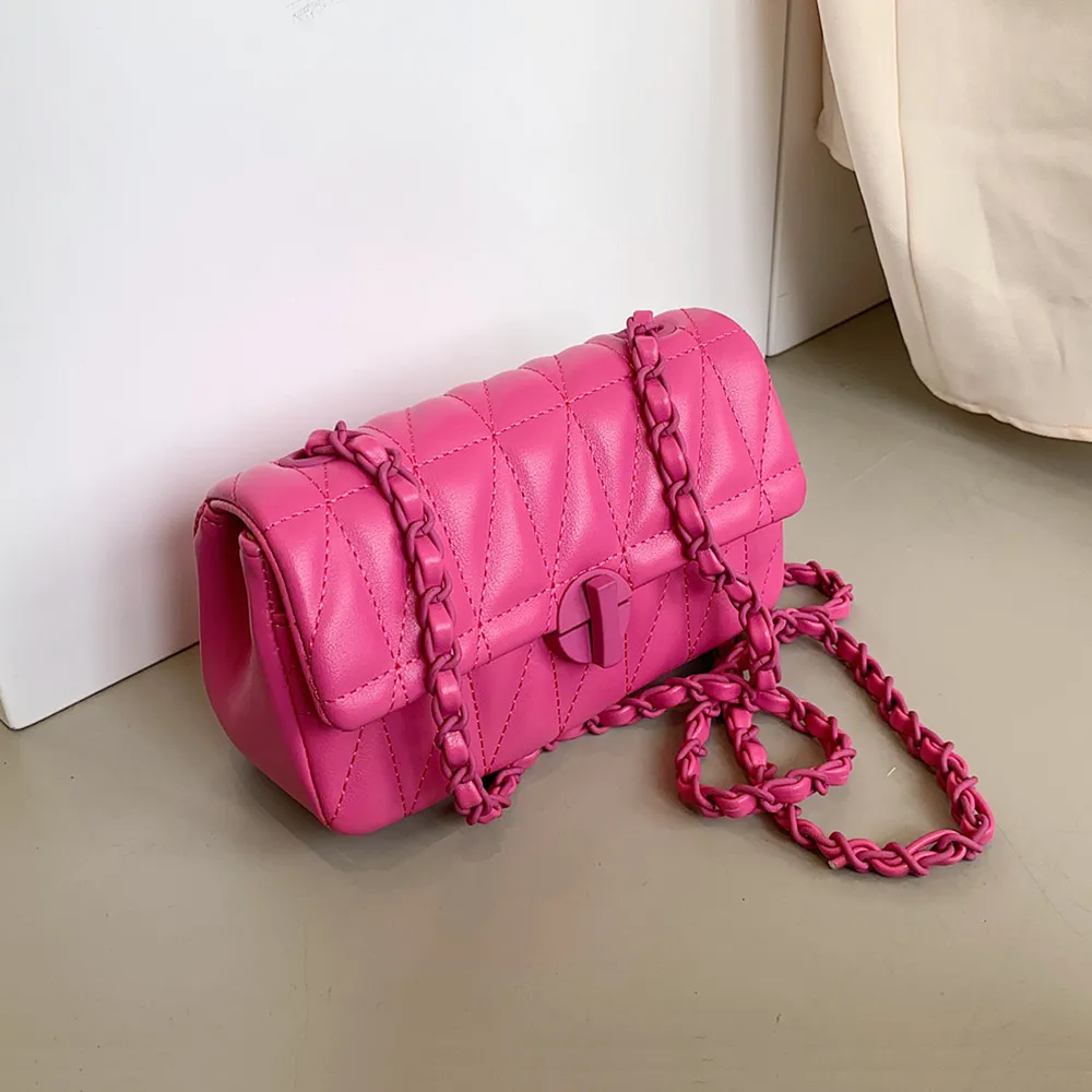Luxury Designer Hot Pink Quilted Chain Small Shoulder Crossbody Bags For Women Summer 2022 Trend Padded Clutch Ladies Handbags
Luxury Designer Hot Pink Quilted Chain Small Shoulder Crossbody Bags For Women Summer 2022 Trend Padded Clutch Ladies Handbags