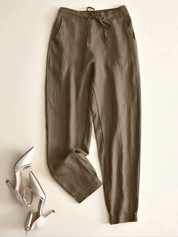 Брюки ZANZEA Женские повседневные однотонные с эластичным поясом, большие размеры
Брюки ZANZEA Женские повседневные однотонные с эластичным поясом, большие размеры