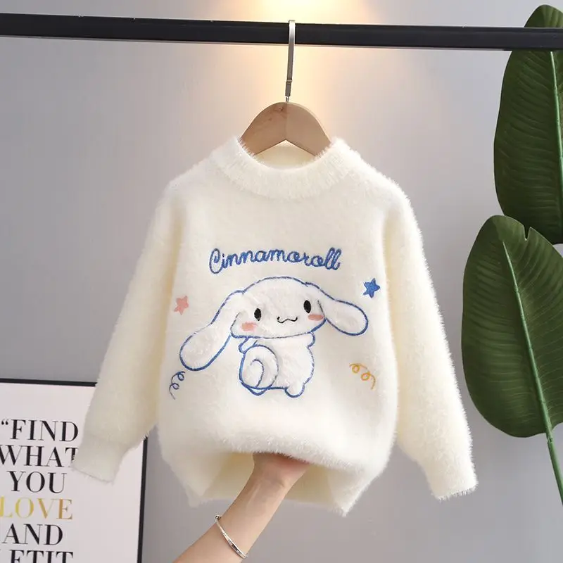 Kawaii Sanrio Anime Hobby Cinnamoroll Winter Girls Warm Sweater Outing Mink Velvet Sweater Children's Clothing Base Layer
Kawaii Sanrio Anime Hobby Cinnamoroll Winter Girls Warm Sweater Outing Mink Velvet Sweater Children's Clothing Base Layer