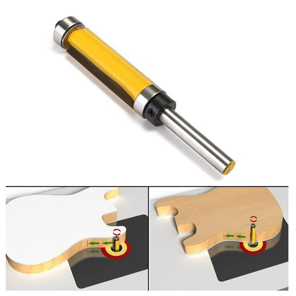 1Pc 1/4\" Shank Template/Trim Router Bit, With 2\" Long Routing Cutters. Features: Top & Bottom Ball Bearings Woodworking Tool
1Pc 1/4\" Shank Template/Trim Router Bit, With 2\" Long Routing Cutters. Features: Top & Bottom Ball Bearings Woodworking Tool