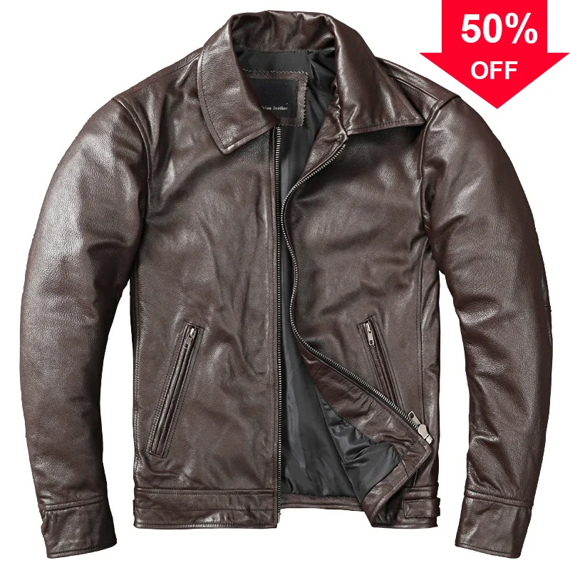 100% Genuine Leather Jacket Men Vintage Natural Cowhide Male Casual Jackets Man's Coat Spring Autumn Clothes Fashion Large Size
100% Genuine Leather Jacket Men Vintage Natural Cowhide Male Casual Jackets Man's Coat Spring Autumn Clothes Fashion Large Size