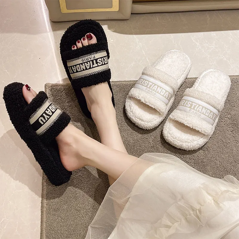 Тапочки женские с открытым круглым носком, плюшевые шлепанцы с надписью, модная Повседневная Удобная нескользящая обувь на толстой подошве...
Тапочки женские с открытым круглым носком, плюшевые шлепанцы с надписью, модная Повседневная Удобная нескользящая обувь на толстой подошве...