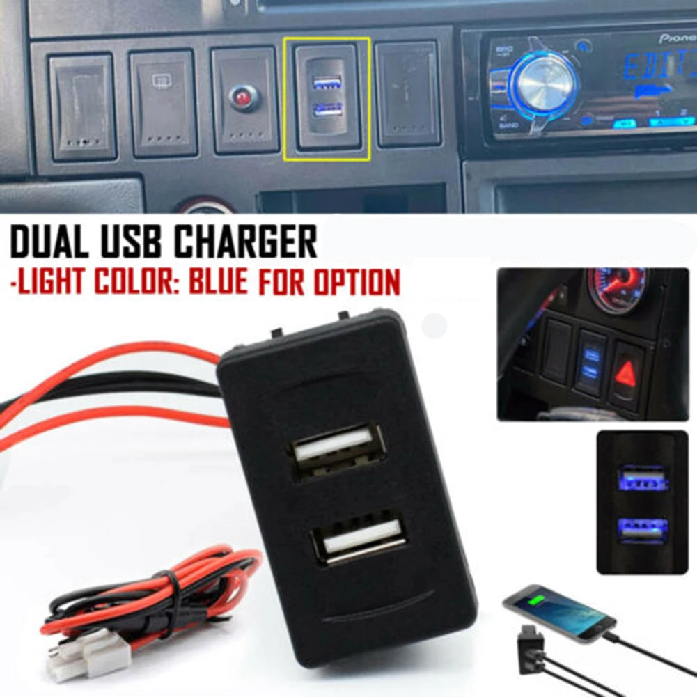 1Pcs Car Dual USB Port Charger Socket Light Built-In Socket 2.1A For Transport T4 12V Durable High Quality Car Accessories
1Pcs Car Dual USB Port Charger Socket Light Built-In Socket 2.1A For Transport T4 12V Durable High Quality Car Accessories