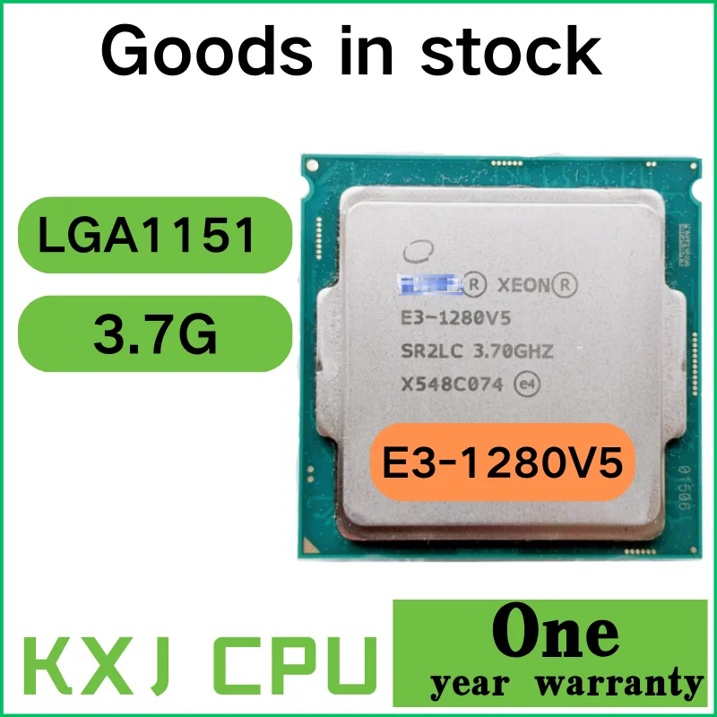 

Used Intel Xeon E3 1280 V5 1280V5 Processor 3.7GHz LGA 1151 8MB 80W Quad Core CPU SR2CL