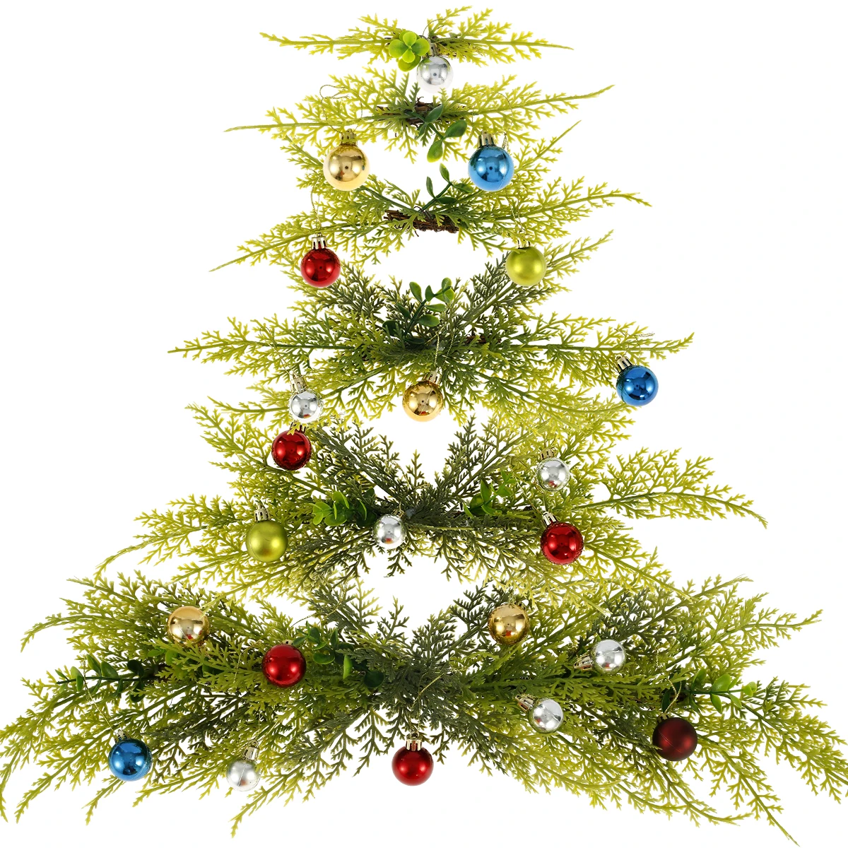 Wall Hanging Christmas Tree DIY Faux Christmas Pine-Tree Xmas Decor Indoor Home Wall Decor with Balls for Office Home Party
Wall Hanging Christmas Tree DIY Faux Christmas Pine-Tree Xmas Decor Indoor Home Wall Decor with Balls for Office Home Party