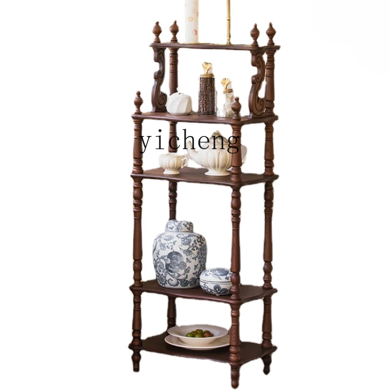 ZC American Retro Solid Wood Storage Rack Multi-Layer Storage Rack Middle and Ancient Layered Display Cabinet 
ZC American Retro Solid Wood Storage Rack Multi-Layer Storage Rack Middle and Ancient Layered Display Cabinet