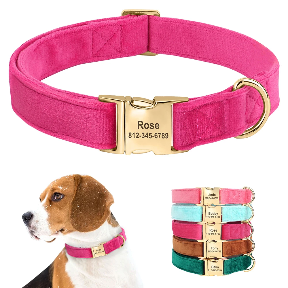 Personalized Velvet Dog Collar Super Soft Dogs ID Buckle Collars Engrave Name Pet Necklace Adjutable For Small Medium Large Dogs
Personalized Velvet Dog Collar Super Soft Dogs ID Buckle Collars Engrave Name Pet Necklace Adjutable For Small Medium Large Dogs