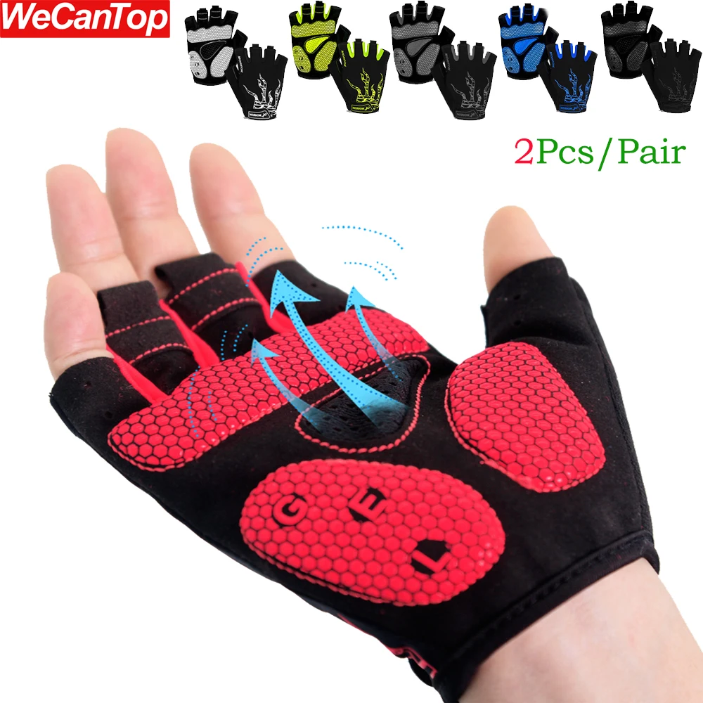 

1 пара велосипедных перчаток, велосипедные перчатки для мужчин и женщин с противоскользящей амортизирующей подкладкой, перчатки с открытыми пальцами для велоспорта