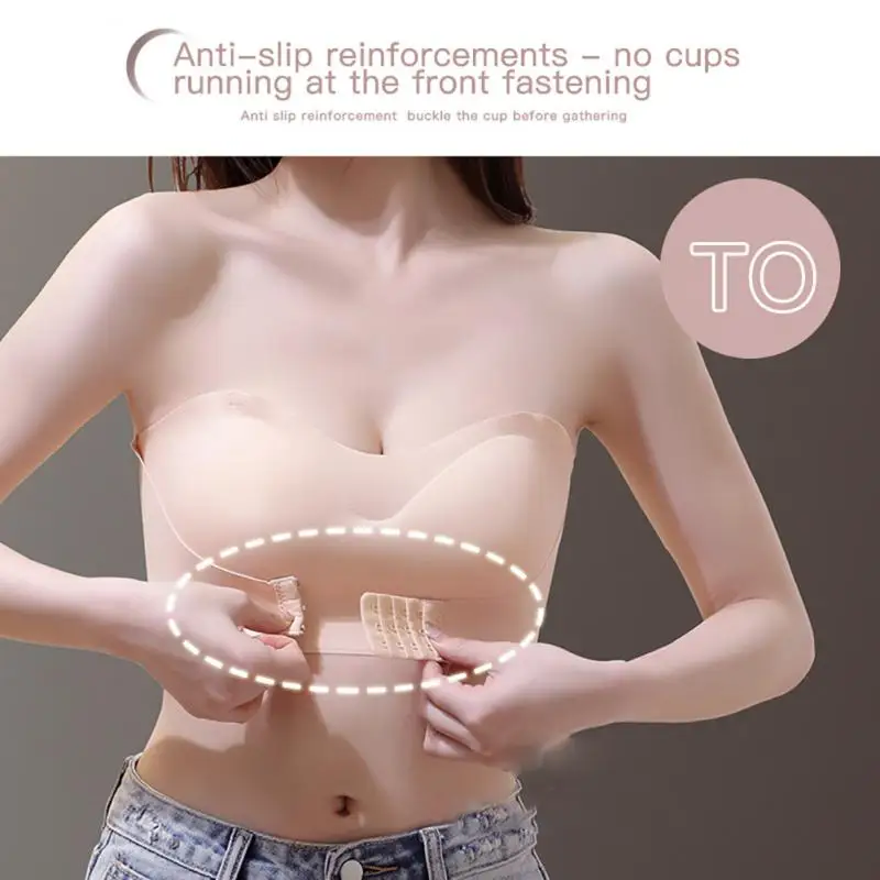 Women Strapless Bra Thin Section Gather Lace Non-Slip Invisible Bra Front Closure Bralette Seamless Brassiere Underwear Lingerie
Women Strapless Bra Thin Section Gather Lace Non-Slip Invisible Bra Front Closure Bralette Seamless Brassiere Underwear Lingerie