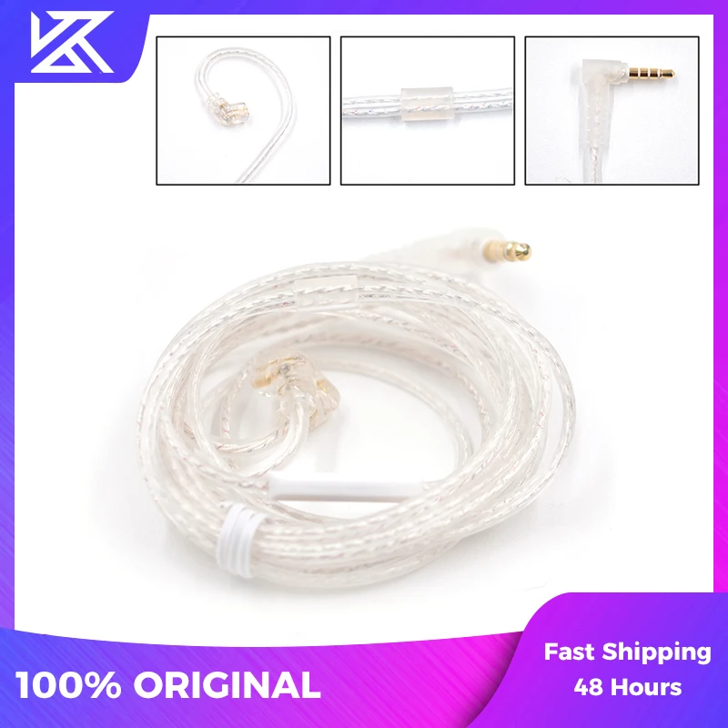 

KZ Headphones Silver plated upgrade cable 2PIN 0.75mm High-purity silver plated flat cable ZEX Pro ZS10 Pro ZSN Pro X EDX Pro
