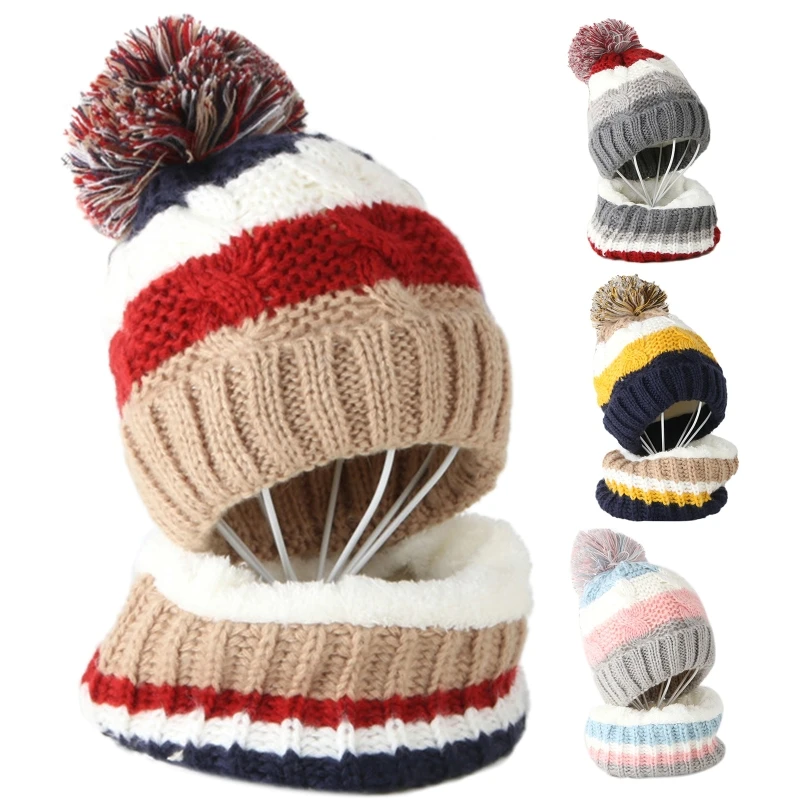 Kids Winter Pompom Beanie Hat Circle Scarf Set for Boys Girls Warm Knit Skullcap
Kids Winter Pompom Beanie Hat Circle Scarf Set for Boys Girls Warm Knit Skullcap