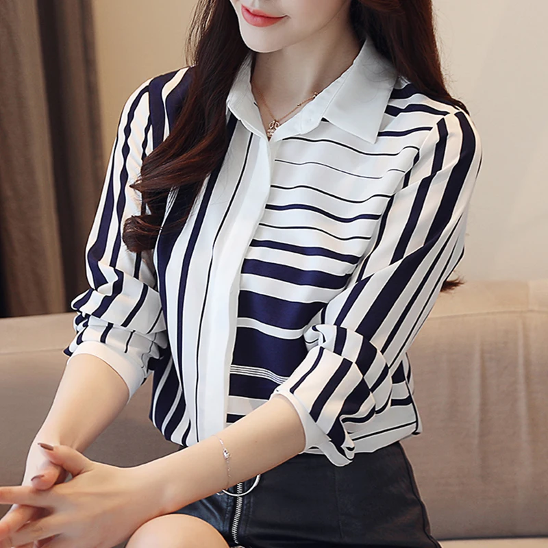Button Up Shirts Striped Shirt Women Spring 2023 New Korean Women's Blusas Mujer De Moda Long-Sleeved Chiffon Blouse Shirts 806A
Button Up Shirts Striped Shirt Women Spring 2023 New Korean Women's Blusas Mujer De Moda Long-Sleeved Chiffon Blouse Shirts 806A