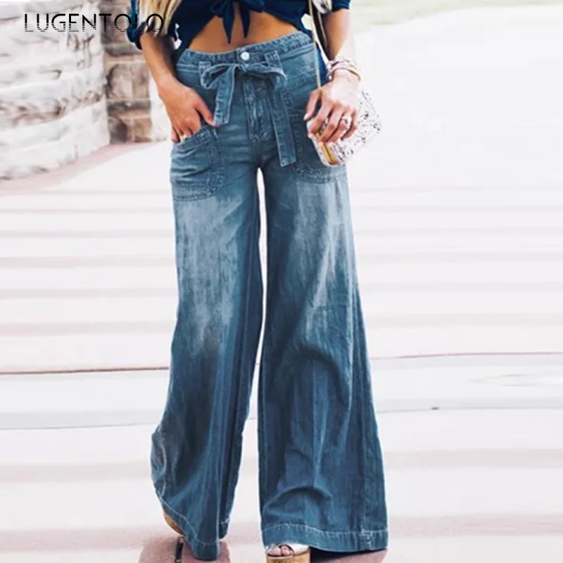 Women Wide-leg Jeans Lace-up Washed Pants Loose Denim Blue Casual Street Fashion Streetwear Mom Jeans
Women Wide-leg Jeans Lace-up Washed Pants Loose Denim Blue Casual Street Fashion Streetwear Mom Jeans