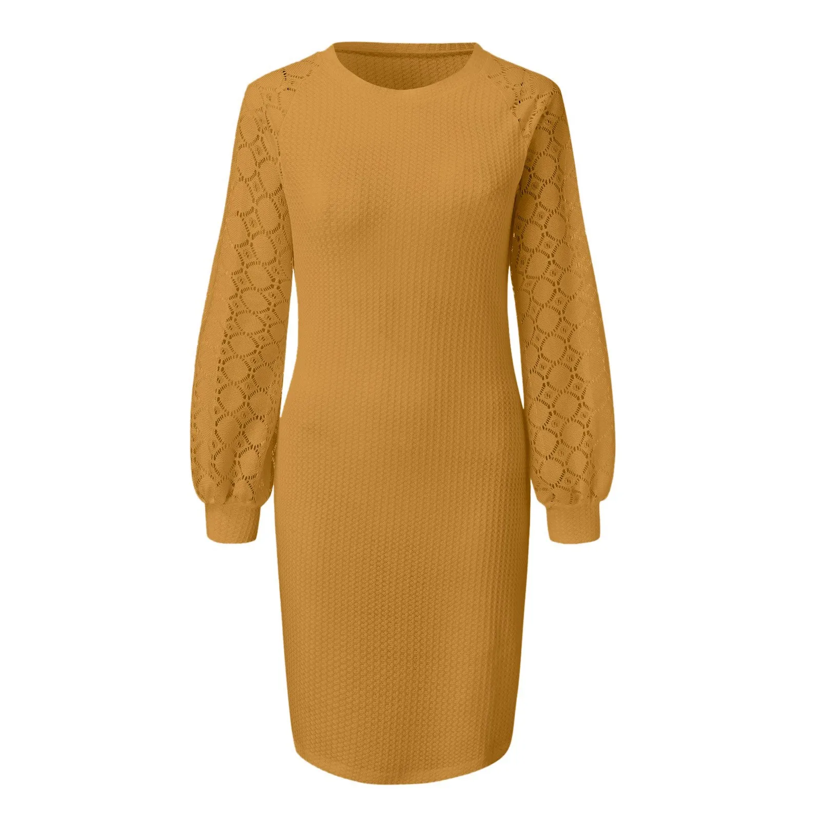 Женские платья с длинным рукавом, Повседневное платье с кружевной строчкой, однотонное платье, повседневные свободные вязаные платья, летн... 
Женские платья с длинным рукавом, Повседневное платье с кружевной строчкой, однотонное платье, повседневные свободные вязаные платья, летн...