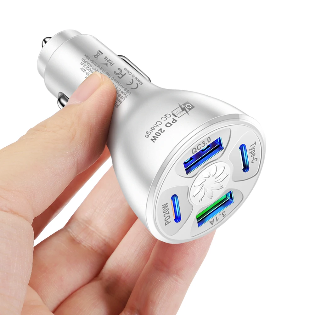 Car Charger For Phone Fast Charge PD Type C USB Adapter USB Charger USB Adapter 20W 4-Port PC Flame Retardant Material
Car Charger For Phone Fast Charge PD Type C USB Adapter USB Charger USB Adapter 20W 4-Port PC Flame Retardant Material