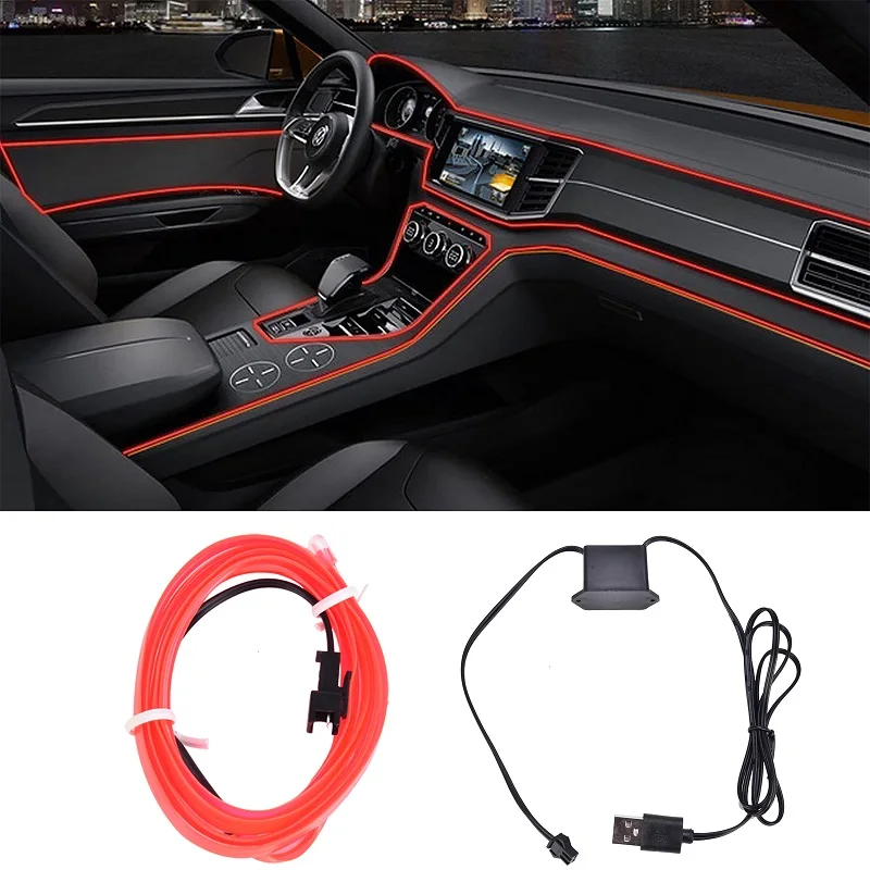 3m EL Cold Light Line With USB DIY Decorative Atmosphere Lamp Dashboard Console Auto LED Ambient Lights Car Interior Accessories
3m EL Cold Light Line With USB DIY Decorative Atmosphere Lamp Dashboard Console Auto LED Ambient Lights Car Interior Accessories