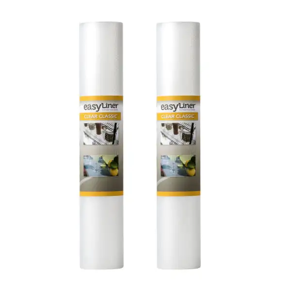 Duck 285778 Clear Classic EasyLiner Shelf Liner, 20 in x 24 ft Roll, 2 Rolls
Duck 285778 Clear Classic EasyLiner Shelf Liner, 20 in x 24 ft Roll, 2 Rolls