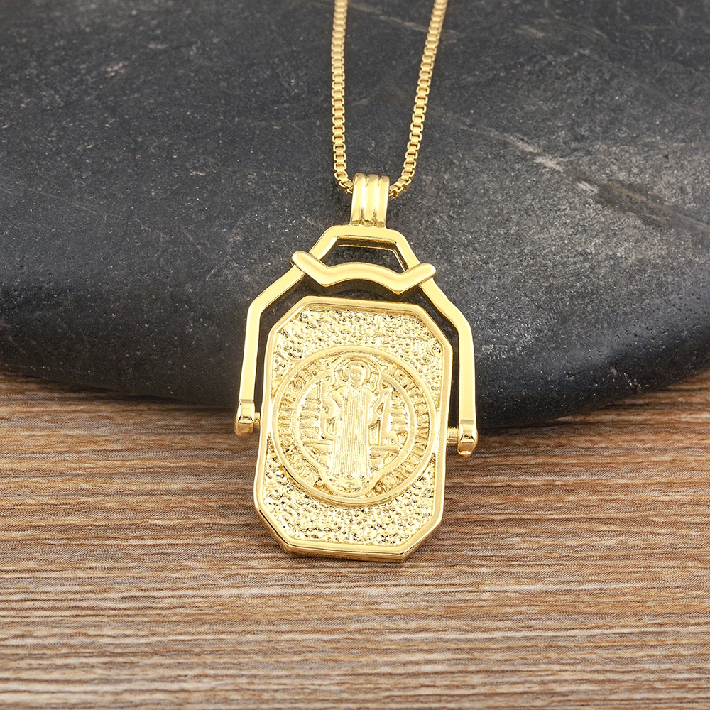 Nidin New Design Rotatable Religious Copper Gold Plated Inlaid Zircon Jewelry Virgin Mary Pendant Necklace Versatile Accessories
Nidin New Design Rotatable Religious Copper Gold Plated Inlaid Zircon Jewelry Virgin Mary Pendant Necklace Versatile Accessories