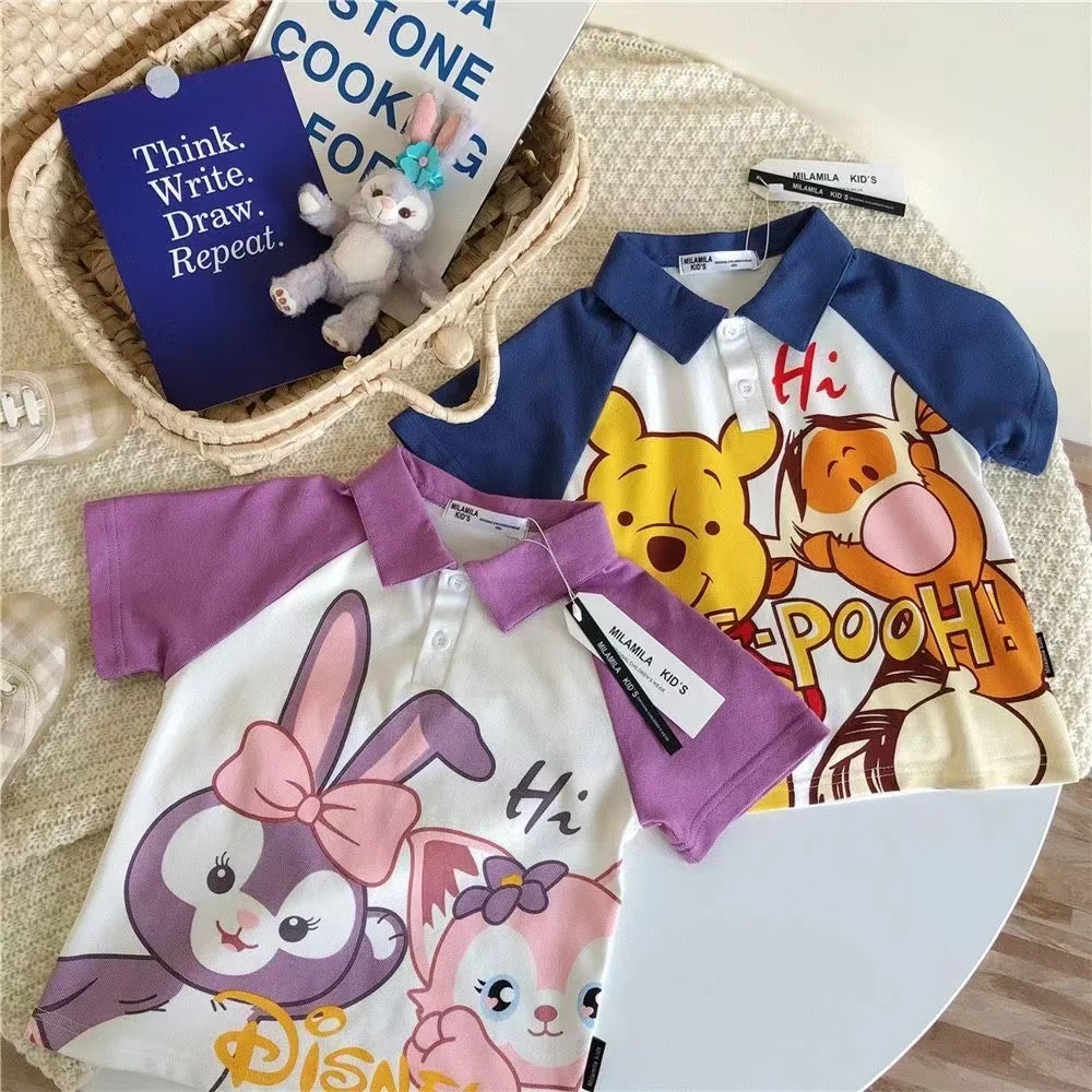 Summer Cartoon Disney Tiger Winnie Pooh StellaLou Print Baby Boy Short Sleeve T Shirt Kid Girl Cotton Clothes Top Tee Polo Shirt
Summer Cartoon Disney Tiger Winnie Pooh StellaLou Print Baby Boy Short Sleeve T Shirt Kid Girl Cotton Clothes Top Tee Polo Shirt