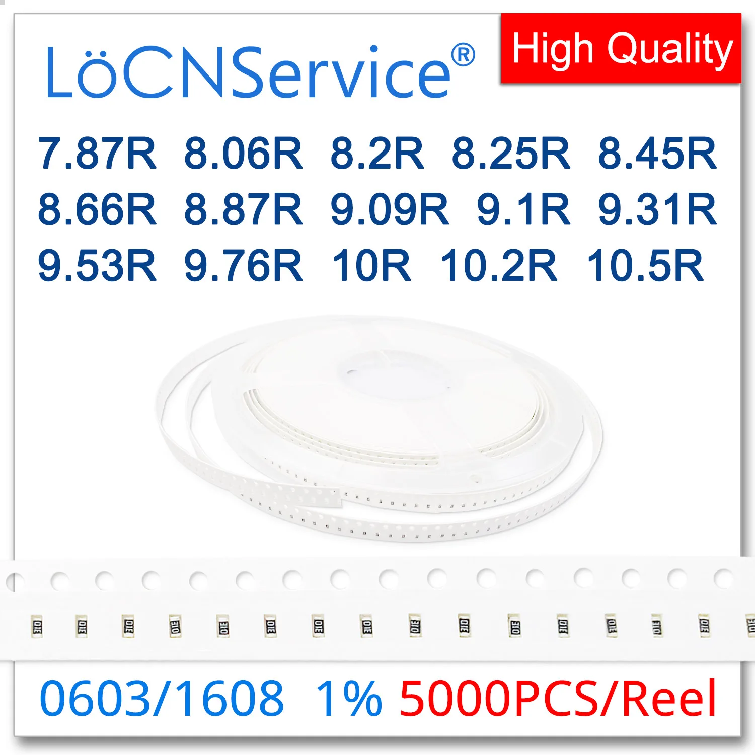 LoCNService 0603 1% 5000PCS 7.87R 8.06R 8.2R 8.25R 8.45R 8.66R 8.87R 9.09R 9.1R 9.31R 9.53R 9.76R 10R 10.2R 10.5R 1608 Resistor
LoCNService 0603 1% 5000PCS 7.87R 8.06R 8.2R 8.25R 8.45R 8.66R 8.87R 9.09R 9.1R 9.31R 9.53R 9.76R 10R 10.2R 10.5R 1608 Resistor