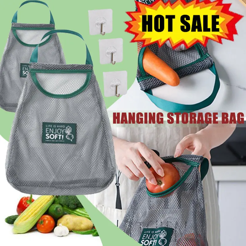 Multi-purpose Kitchen Hanging Storage Bags Large Capacity Breathable Mesh Bag Vegetable Fruit Holder Reusable Kitchen Accessorie
Multi-purpose Kitchen Hanging Storage Bags Large Capacity Breathable Mesh Bag Vegetable Fruit Holder Reusable Kitchen Accessorie