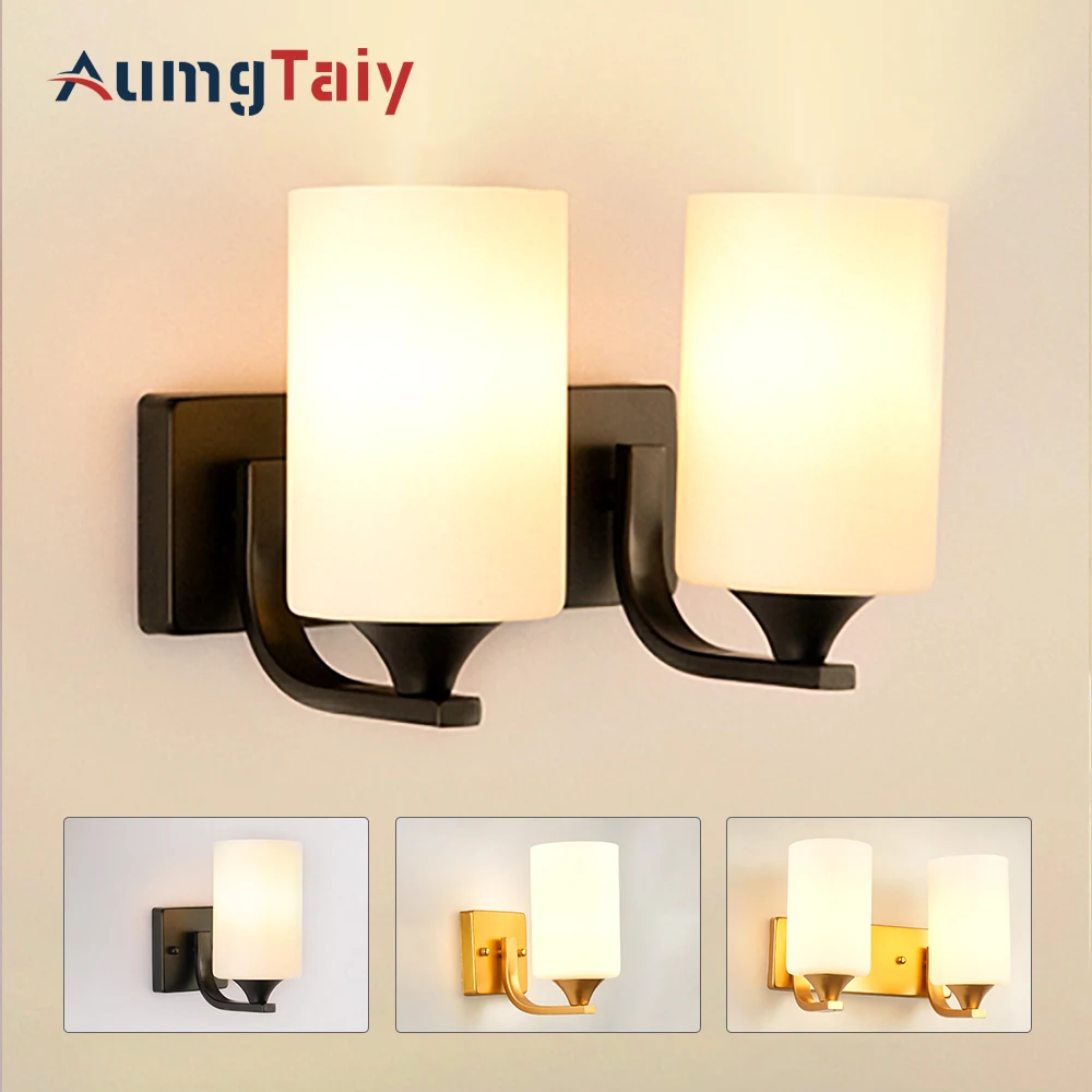 E27 2 Heads Wall Sconces Light Metal Glass Light AC110-220V Modern Wall Lamp for Indoor Lighting Loft bedroom Living Room Stairs
E27 2 Heads Wall Sconces Light Metal Glass Light AC110-220V Modern Wall Lamp for Indoor Lighting Loft bedroom Living Room Stairs