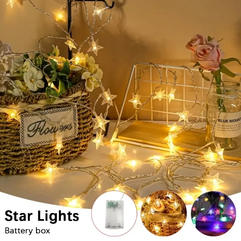 HMTX 1pc, Star String Lights Battery Operated, Twinkle Little Star Light, Indoor Decoration For Indoor Party Wedding Christmas 
HMTX 1pc, Star String Lights Battery Operated, Twinkle Little Star Light, Indoor Decoration For Indoor Party Wedding Christmas