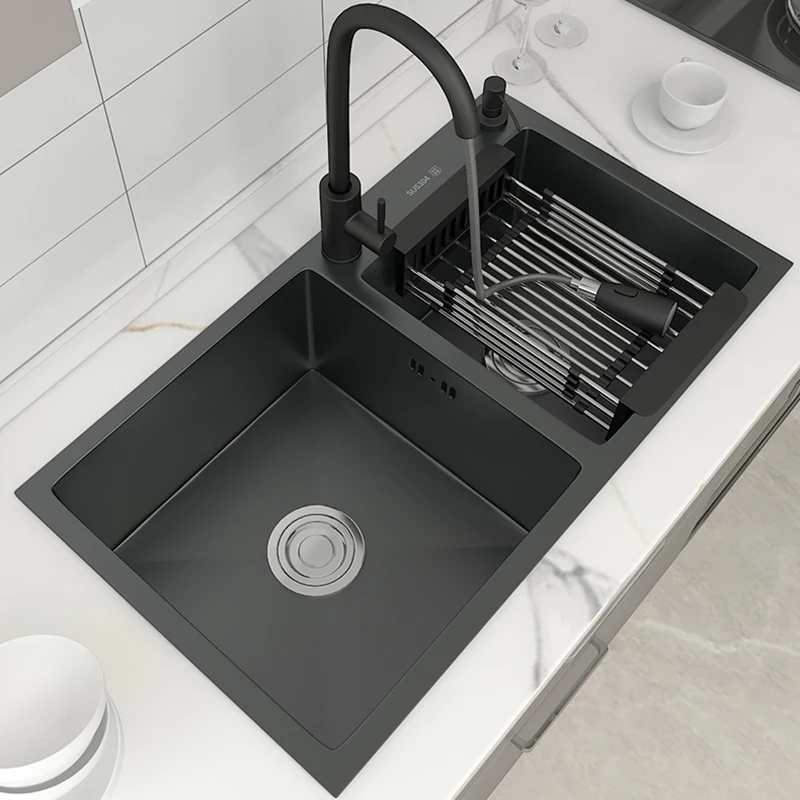Black Strainer Kitchen Sink Basket Nozzle Faucet Stainless Steel Undermount Sink Drain Cozinha Utensilios Kitchen Utensils 
Black Strainer Kitchen Sink Basket Nozzle Faucet Stainless Steel Undermount Sink Drain Cozinha Utensilios Kitchen Utensils