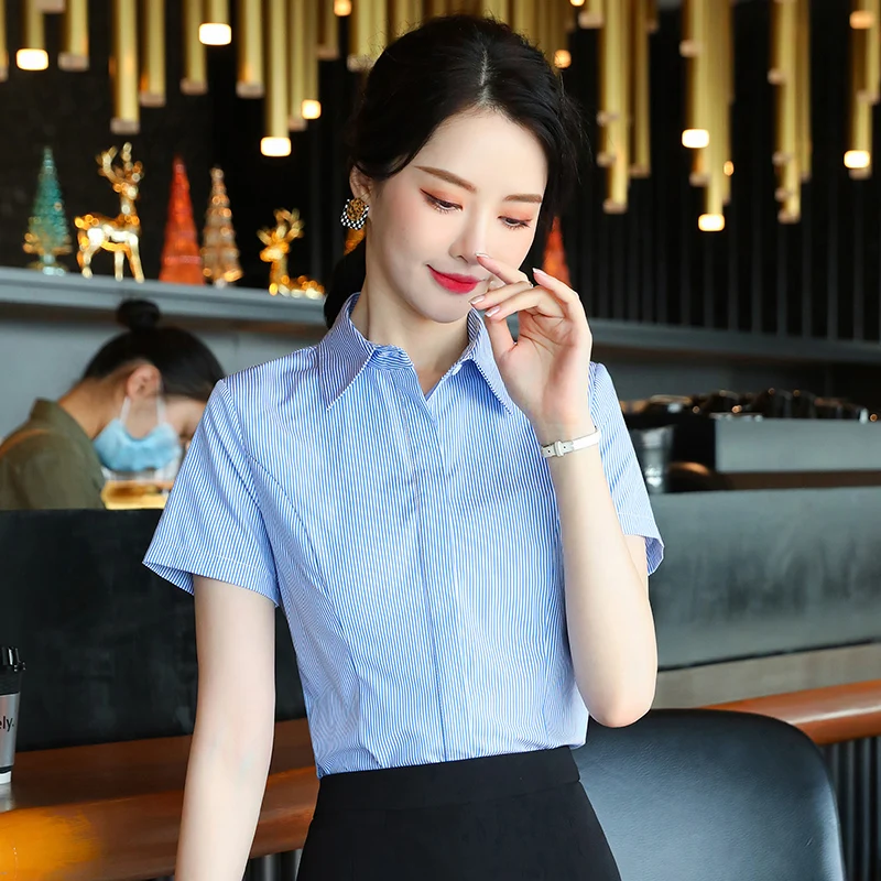 Korean White Shirt Blouse Women Shirts Blouses Women Short Sleeve Work Shirts Tops Fashion Office Lady Elastic Pink OL Shirt 5XL
Korean White Shirt Blouse Women Shirts Blouses Women Short Sleeve Work Shirts Tops Fashion Office Lady Elastic Pink OL Shirt 5XL