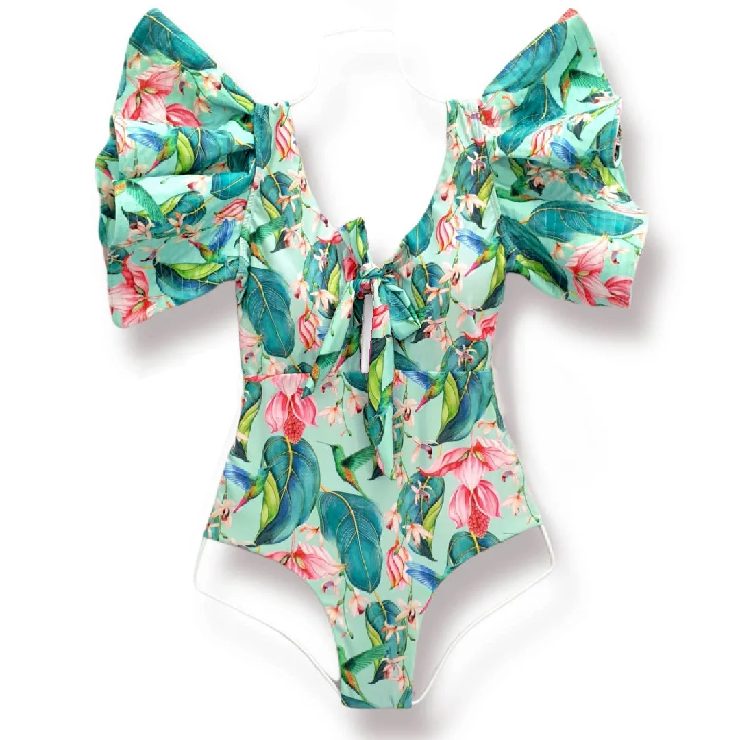 Fresh Printed One-Piece Swimsuit for Women 2022 New Sexy European and American Hollow Ruffle Swimwear Pleating
Fresh Printed One-Piece Swimsuit for Women 2022 New Sexy European and American Hollow Ruffle Swimwear Pleating