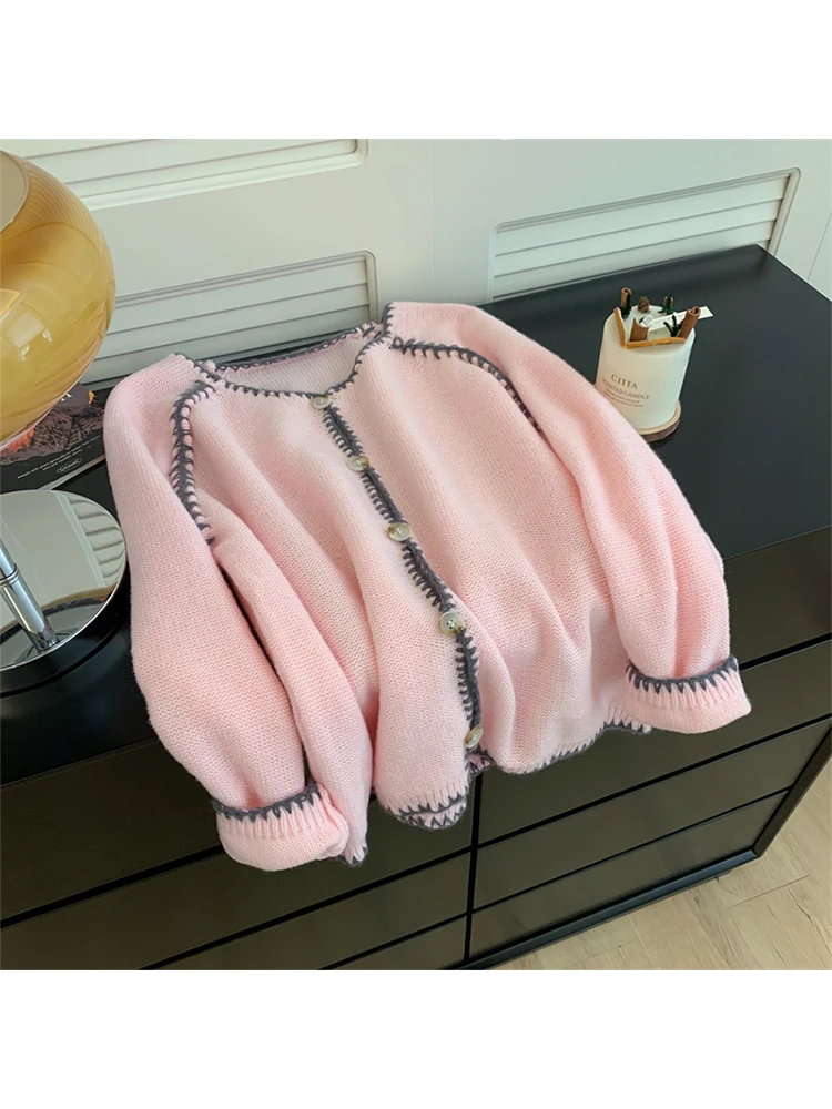 Женский трикотажный кардиган в Корейском стиле, розовый свитер в стиле 90-х в стиле Харадзюку, джемпер с длинным рукавом, одежда в стиле 1920-х
Женский трикотажный кардиган в Корейском стиле, розовый свитер в стиле 90-х в стиле Харадзюку, джемпер с длинным рукавом, одежда в стиле 1920-х