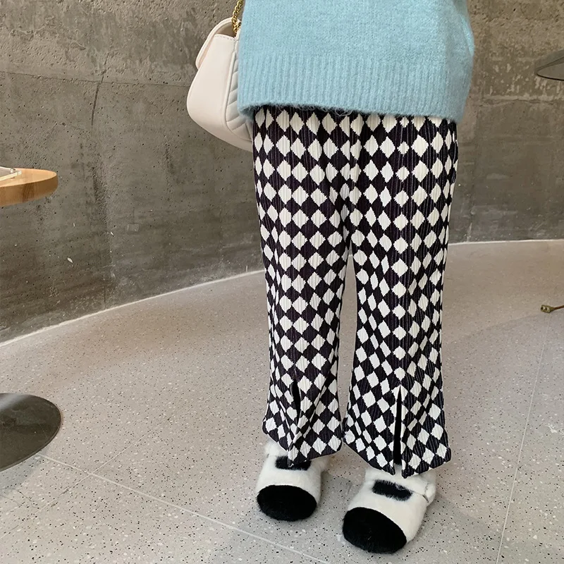 MILA CHOU 2022 Winter Girls Corduroy Black White Plaid Boot Cut Pants Children Casual Checkerboard Pants Kids Trousers 2-8Y
MILA CHOU 2022 Winter Girls Corduroy Black White Plaid Boot Cut Pants Children Casual Checkerboard Pants Kids Trousers 2-8Y