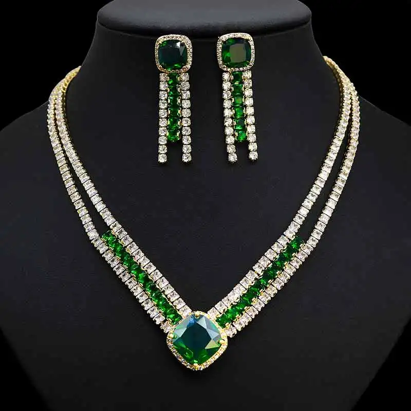 HIBRIDE Elegant Shiny Cubic Zirconia Square Necklace And Earring Set Luxury Bridal Wedding Banquet Jewelry Set Anniversary N-894
HIBRIDE Elegant Shiny Cubic Zirconia Square Necklace And Earring Set Luxury Bridal Wedding Banquet Jewelry Set Anniversary N-894