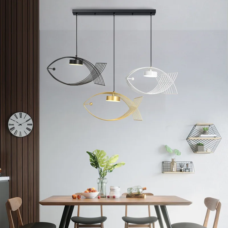 Post-modern Nordic LED Pendant Light Creative Small Fish Metal Iron Chandelier Restaurant Bedroom Walkway Hotel Decoration Lamps
Post-modern Nordic LED Pendant Light Creative Small Fish Metal Iron Chandelier Restaurant Bedroom Walkway Hotel Decoration Lamps