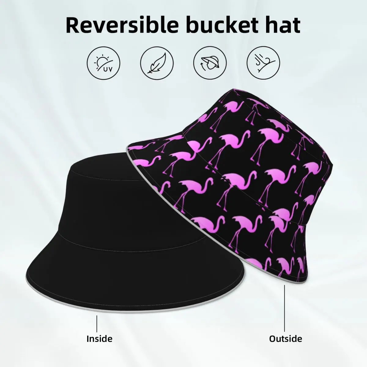Pink Flamingo Bucket Hat Tropical Bird print Double-sided Wear Unisex Reflective Fisherman Hats Fashionable Hiking Sun Hat
Pink Flamingo Bucket Hat Tropical Bird print Double-sided Wear Unisex Reflective Fisherman Hats Fashionable Hiking Sun Hat