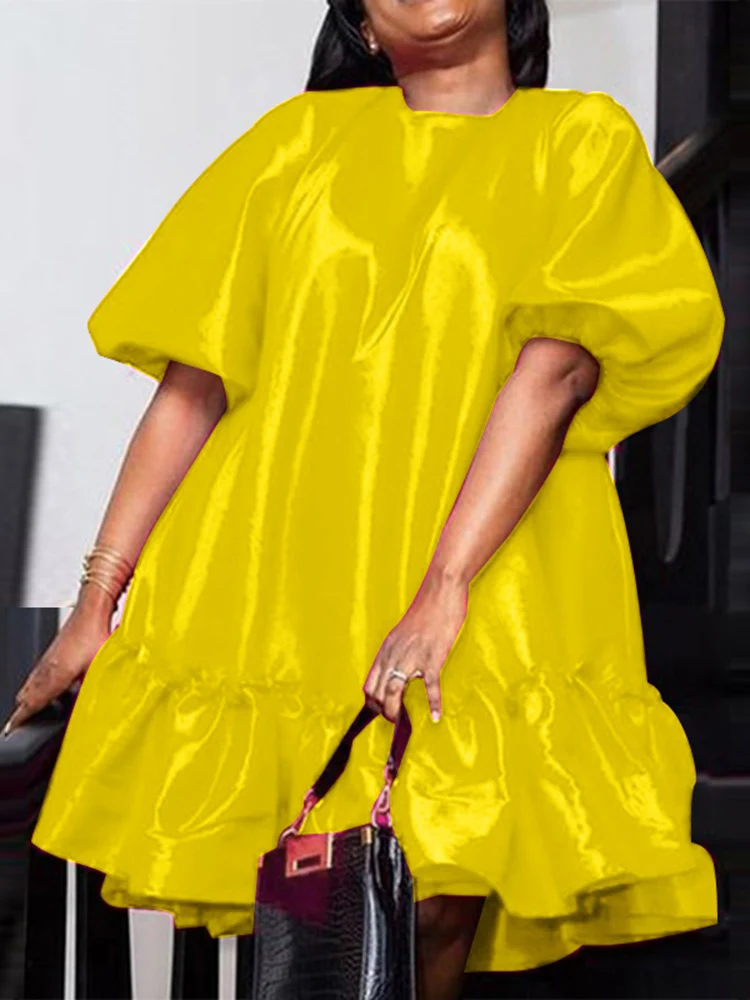 VONDA Oversize Bohemian Elegant Satin Dresses Women Spring A-Line Robe Female Loose Puff Sleeve Mini Vestido Short Sundress 2022
VONDA Oversize Bohemian Elegant Satin Dresses Women Spring A-Line Robe Female Loose Puff Sleeve Mini Vestido Short Sundress 2022
