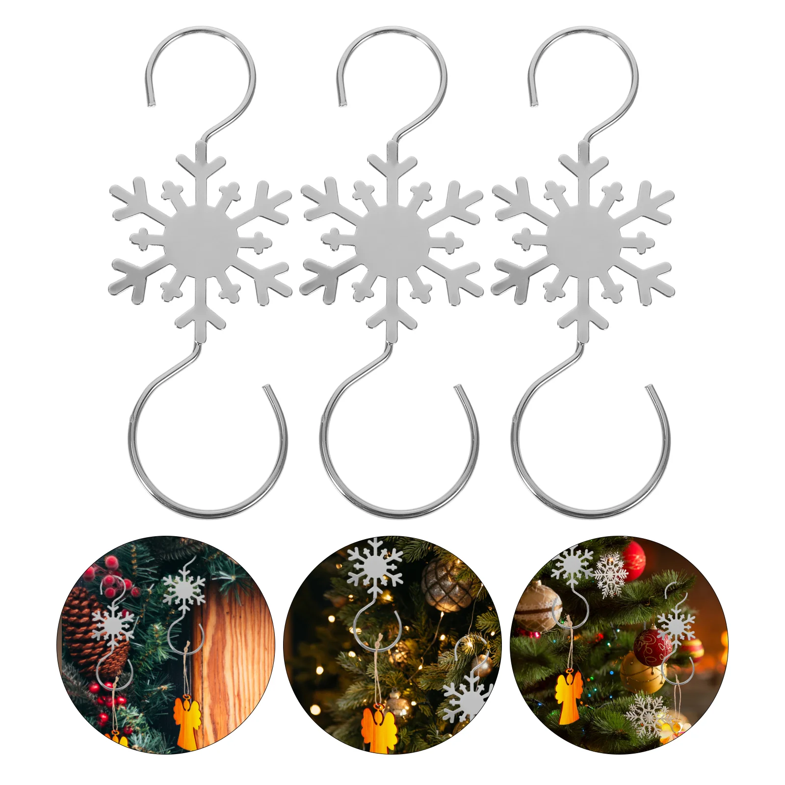 

Christmas Hanging Hooks Xmas Ornament Hooks Festival Stocking Hangers Hooks Christmas Snowflake Scene Layout Hanger Hook