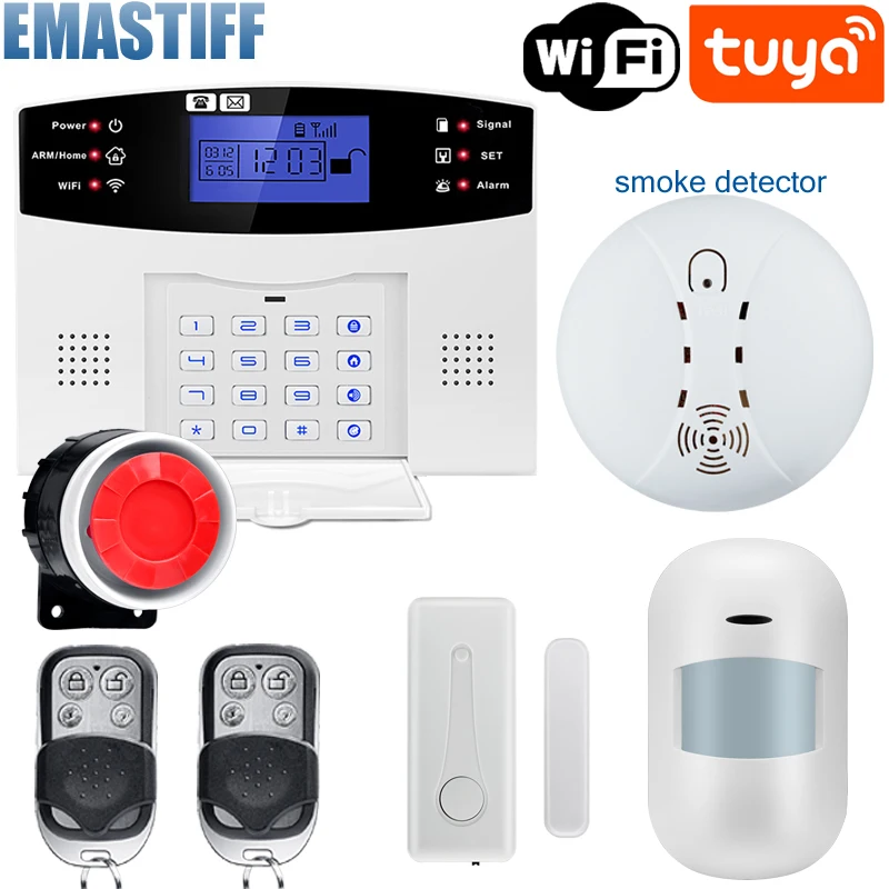 433MHz Wireless Wire WIFI GSM Home Security Alarm System For Tuya Smart Life APP With Motion Sensor Compatible With Alexa
433MHz Wireless Wire WIFI GSM Home Security Alarm System For Tuya Smart Life APP With Motion Sensor Compatible With Alexa