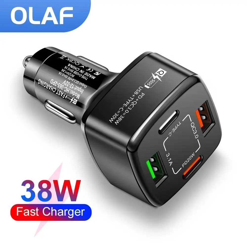 OLAF USB C Car Charger 38W Quick Charger 3.0 Fast Charging for iPhone 13 12 Pro Max Samsung Xiaomi PD 20W USB Car Charger
OLAF USB C Car Charger 38W Quick Charger 3.0 Fast Charging for iPhone 13 12 Pro Max Samsung Xiaomi PD 20W USB Car Charger