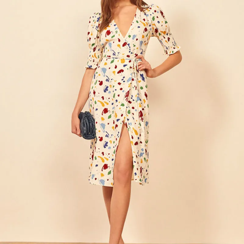 Women Cottagecore Dress Woman Slim Body Dresses Clothes Female New French Pastoral Print Wrap Skirt Puff Sleeve Lace Split Dress
Women Cottagecore Dress Woman Slim Body Dresses Clothes Female New French Pastoral Print Wrap Skirt Puff Sleeve Lace Split Dress